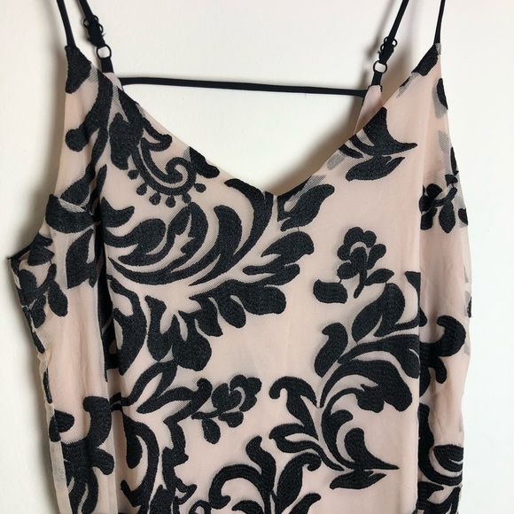 Aqua Black Mesh Slip Dress - Picture 3 of 5